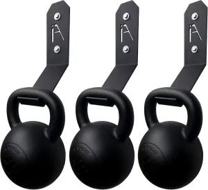 Iron American Heavy-Duty Kettlebell Wall Mount Storage Rack - Gym Storage Hanger, Holds up to 200 Pounds - Easy Installation, Hardware Included - Weight Rack for Home Gym - Made in USA