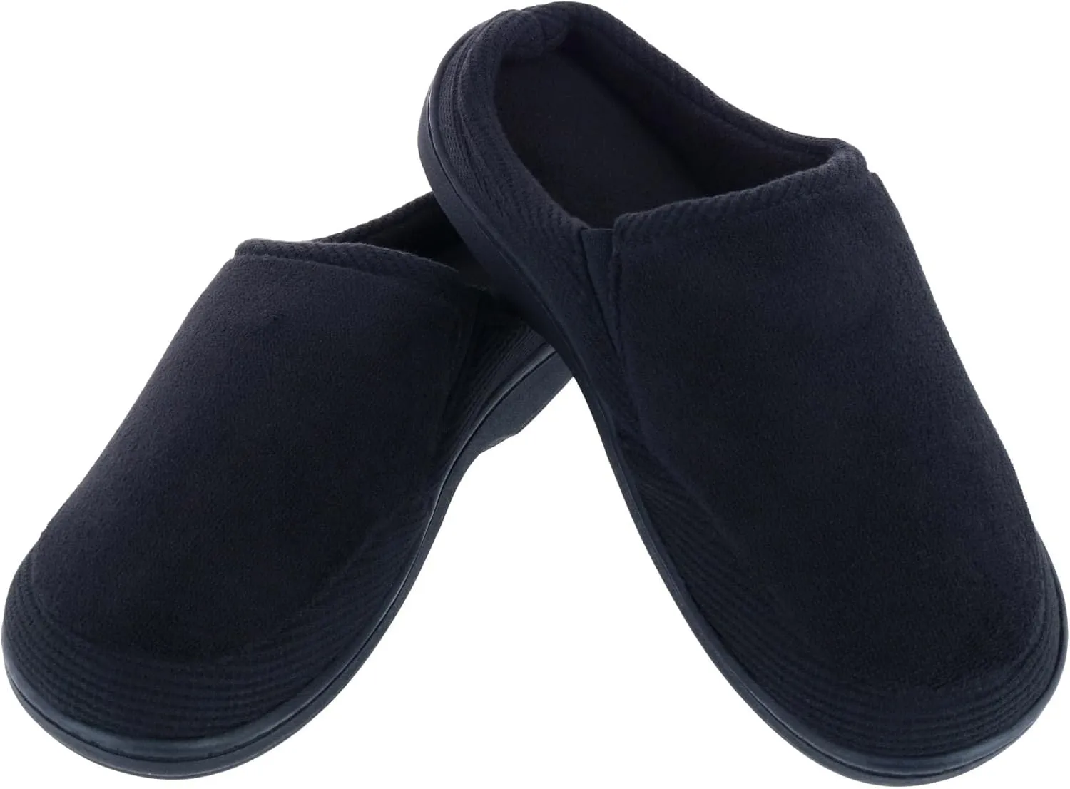 isotoner Men's Microterry and Waffle Travis Slip-on Hoodback Slipper