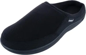 isotoner Men's Microterry and Waffle Travis Slip-on Hoodback Slipper