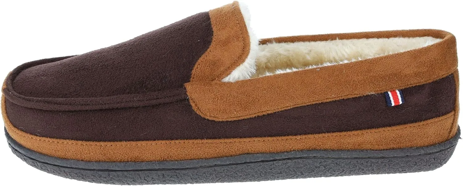 IZOD Men Classic Moccasin Slipper - Warm, Soft, Slip On