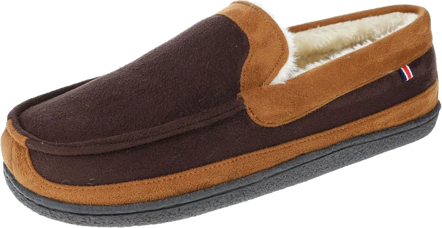IZOD Men Classic Moccasin Slipper - Warm, Soft, Slip On