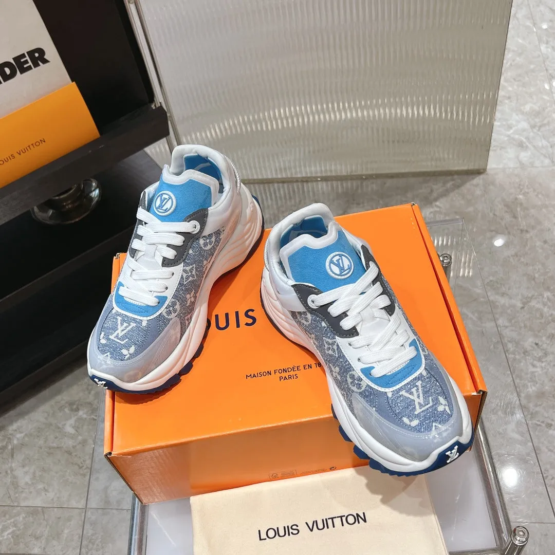 Jacquard High-security Fabric Mix Reliable customer care Dark Light 50mm Monogram 55 Run Blue Blue Louis Vuitton Sneaker
