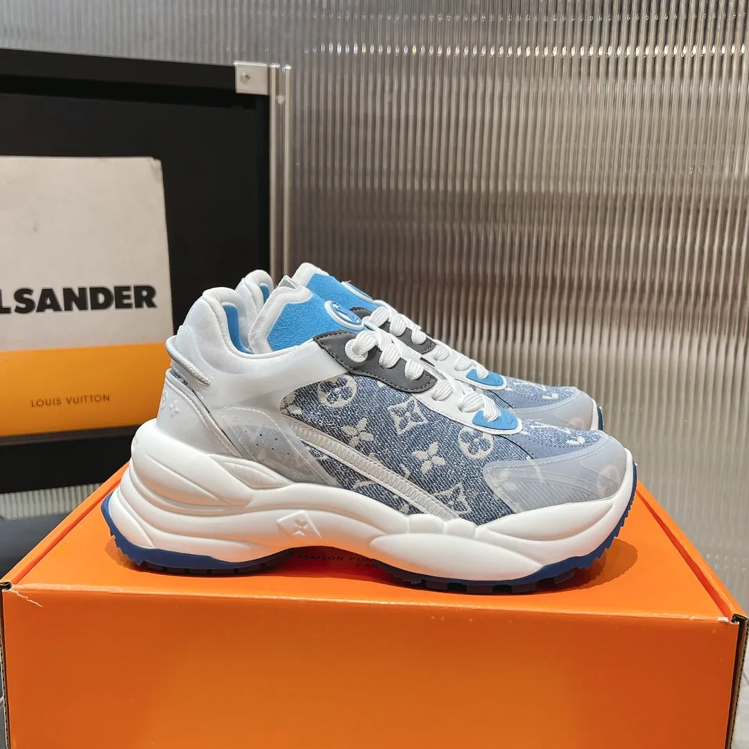 Jacquard High-security Fabric Mix Reliable customer care Dark Light 50mm Monogram 55 Run Blue Blue Louis Vuitton Sneaker