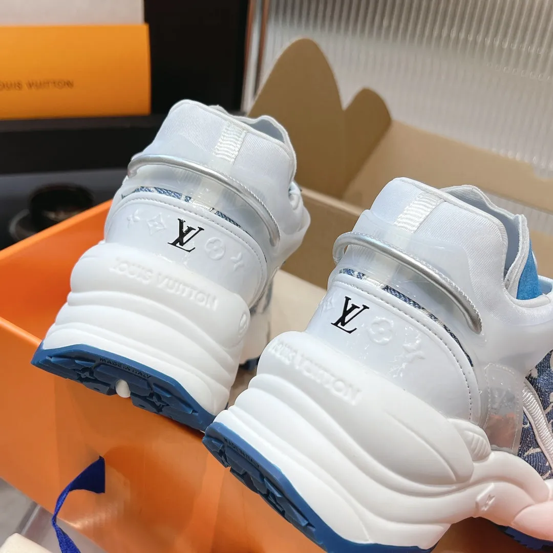 Jacquard High-security Fabric Mix Reliable customer care Dark Light 50mm Monogram 55 Run Blue Blue Louis Vuitton Sneaker
