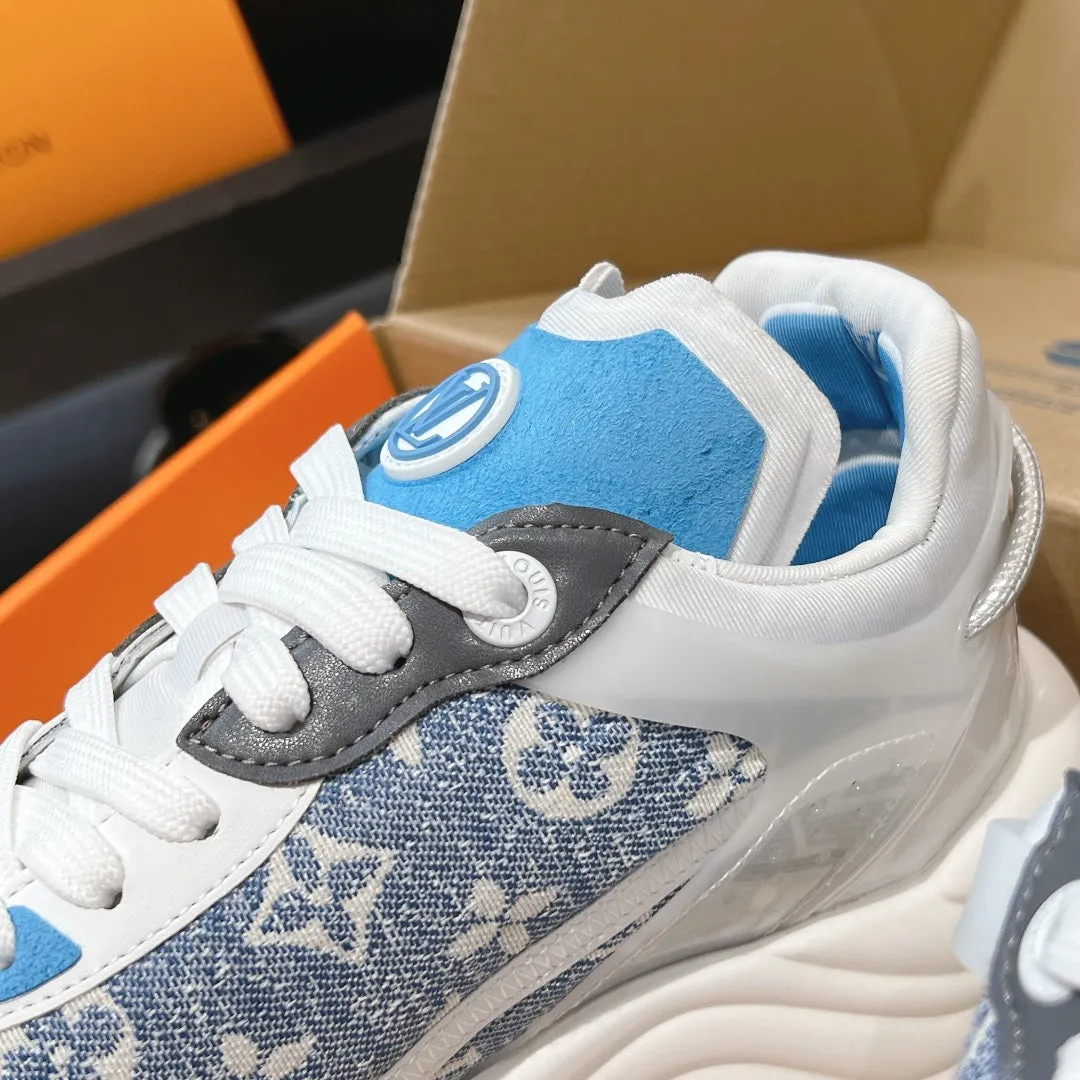 Jacquard High-security Fabric Mix Reliable customer care Dark Light 50mm Monogram 55 Run Blue Blue Louis Vuitton Sneaker