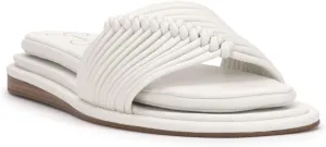 Jessica Simpson Womens Strappy Faux Leather Slide Sandals