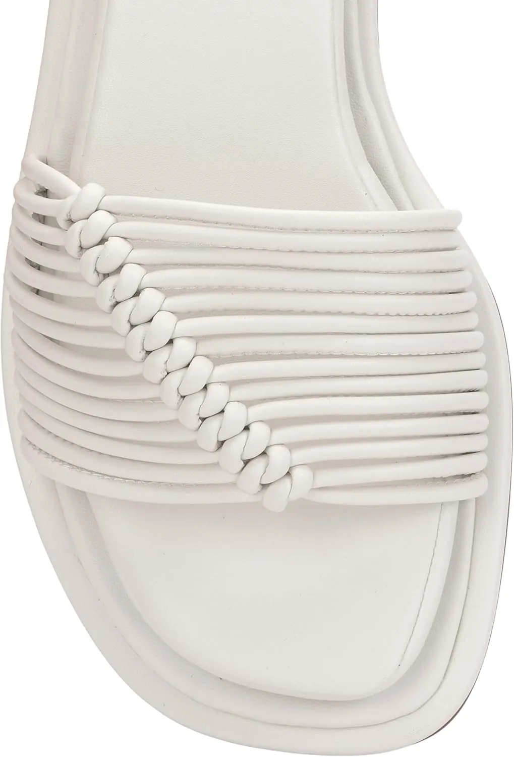 Jessica Simpson Womens Strappy Faux Leather Slide Sandals