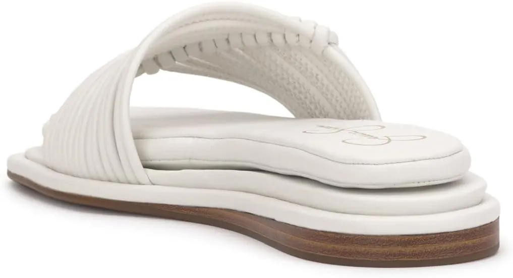 Jessica Simpson Womens Strappy Faux Leather Slide Sandals