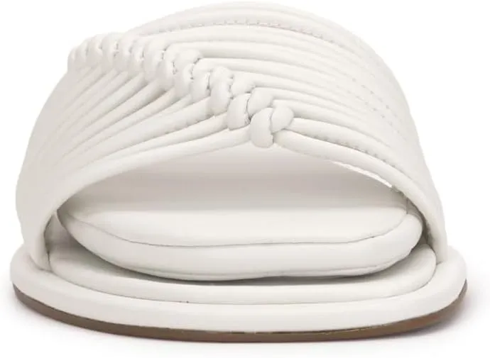 Jessica Simpson Womens Strappy Faux Leather Slide Sandals