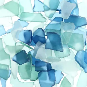 Jetec Sea Glass for Crafts 36 Ounces Flat Frosted Crushed Sea Glass Decor Pieces Vase Filler for Beach Wedding Party Decor Home Aquarium Decor DIY Crafts Supplies, Blue White Green