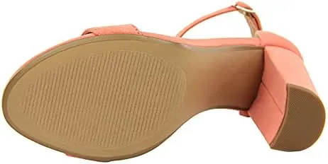 JiangWei Shu Women's Open Toe Heeled Sandal Chunky Heels Party Dress Shoes