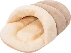 Jiupety Slipper Cat Bed Cave L 25lbs,Camel