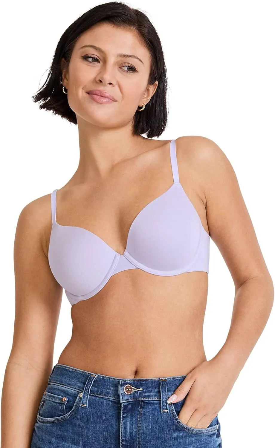 Jockey Women's Bra Smooth & Sleek Supersoft Demi Coverage Underwire T-Shirt Bra