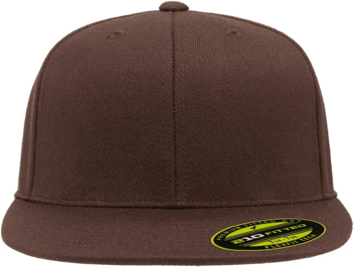 Joe's USA Flexfit 210 Structured 6 Panel Premium Wool Blend Fitted Hat - Bulk, Blank Caps