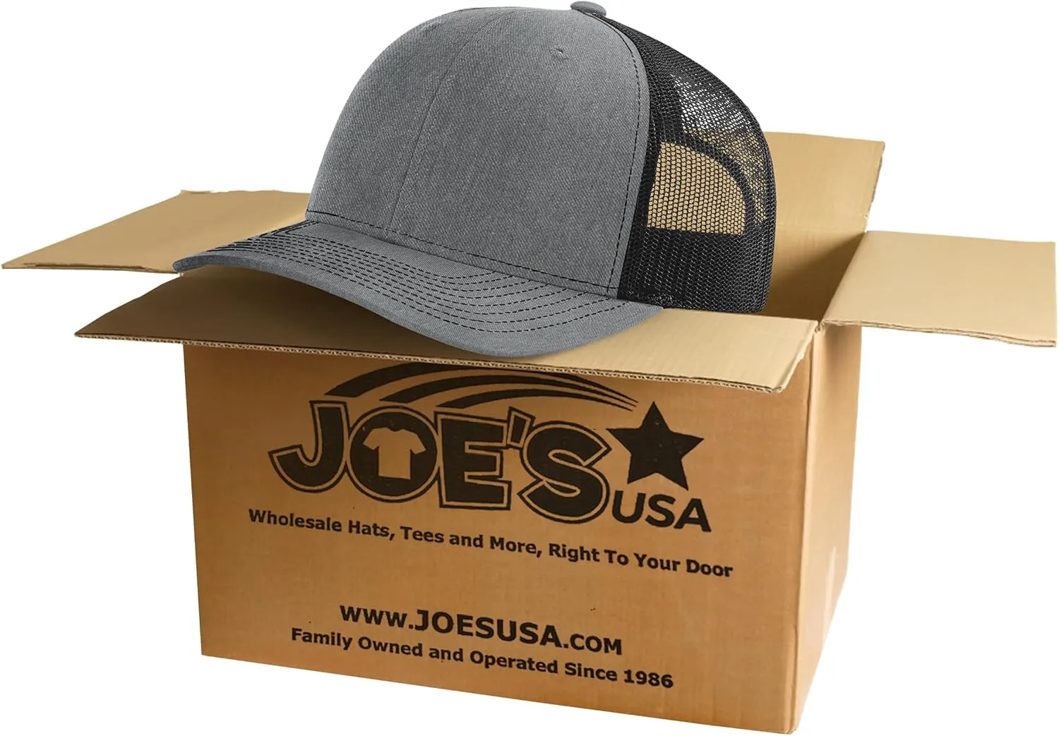 Joe's USA Flexfit 210 Structured 6 Panel Premium Wool Blend Fitted Hat - Bulk, Blank Caps