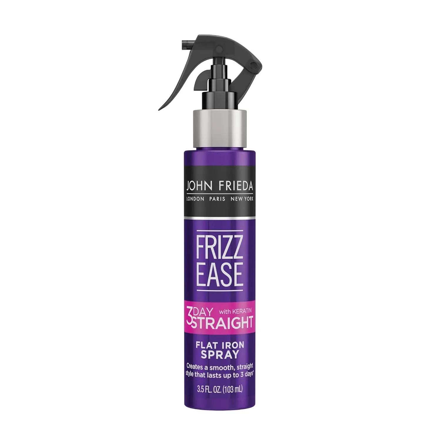 John Frieda Frizz Ease 3-day Flat Iron Spray, Heat-activated Straightening Spray, to Block Out Frizz, with Keratin Protein, 3.5 Ounce (Pack of 6)