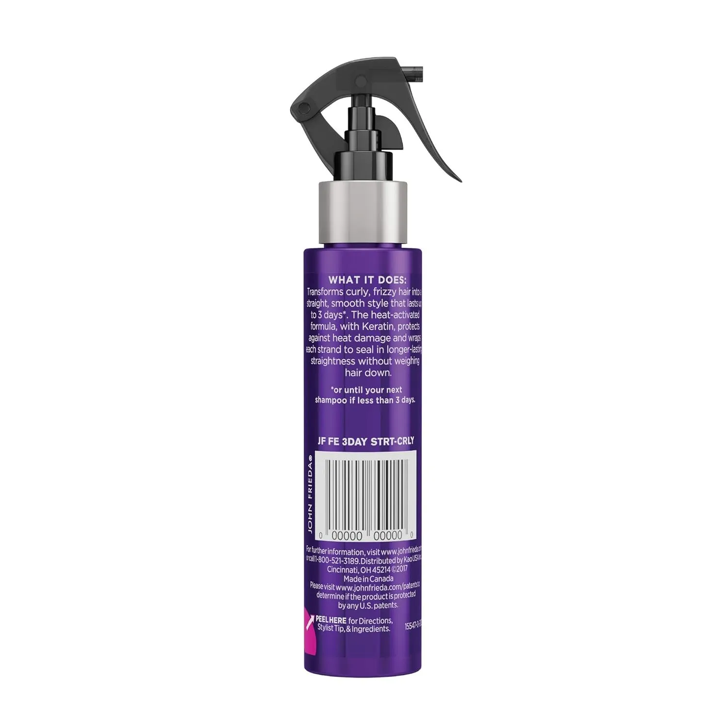 John Frieda Frizz Ease 3-day Flat Iron Spray, Heat-activated Straightening Spray, to Block Out Frizz, with Keratin Protein, 3.5 Ounce (Pack of 6)