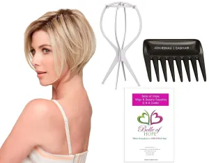 Jon Renau Ignite Lace Front HD Wig 4PC Bundle with Plastic Wig Stand, Wide Tooth Comb, 19 Belle of Hope Page Q and A Guide (12FS8)