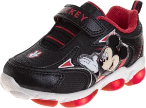 JOSMO Unisex-Child Sneaker to Mickey Mouse Boys Shoes - Slip-On Laceless Light-Up Sneakers (Toddler/Little Kid)