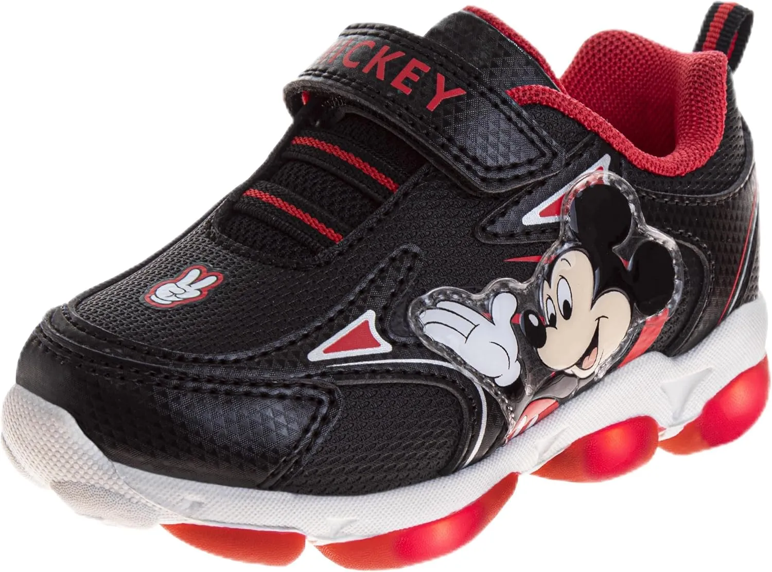 JOSMO Unisex-Child Sneaker to Mickey Mouse Boys Shoes - Slip-On Laceless Light-Up Sneakers (Toddler/Little Kid)