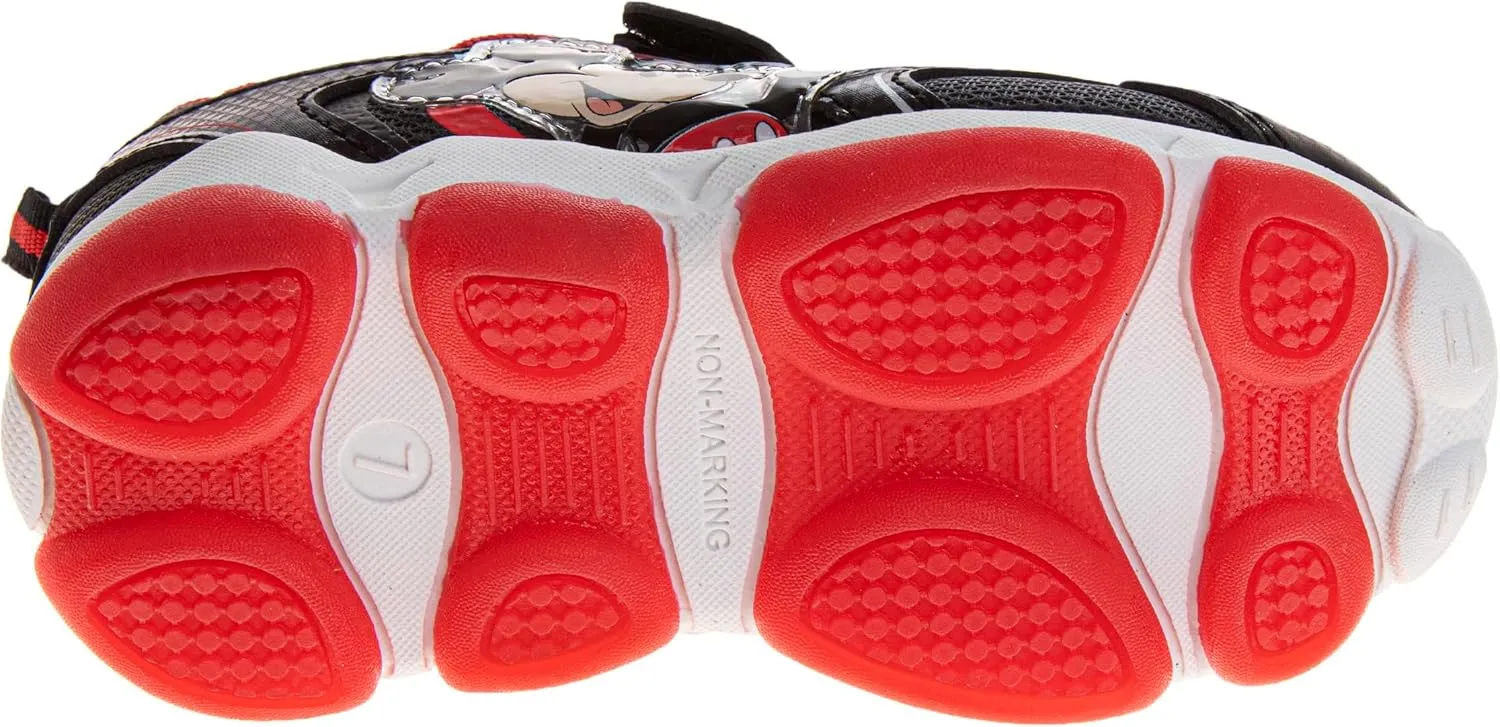 JOSMO Unisex-Child Sneaker to Mickey Mouse Boys Shoes - Slip-On Laceless Light-Up Sneakers (Toddler/Little Kid)