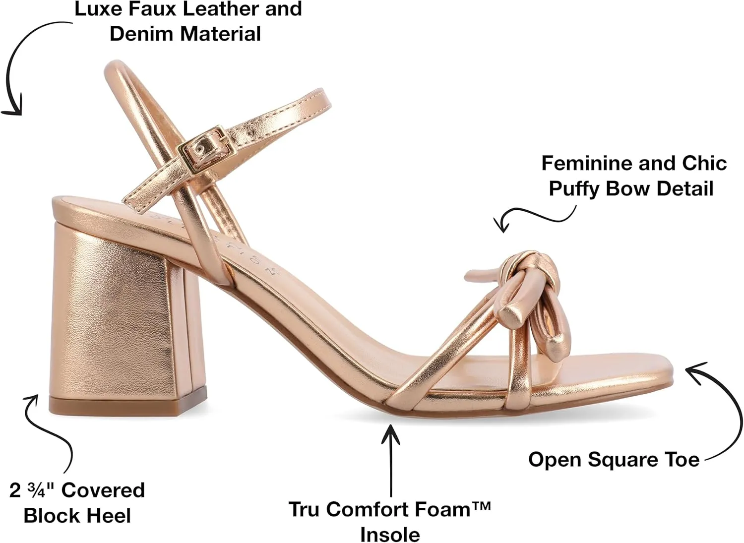 Journee Collection Womens Meryl Bow Block Heel