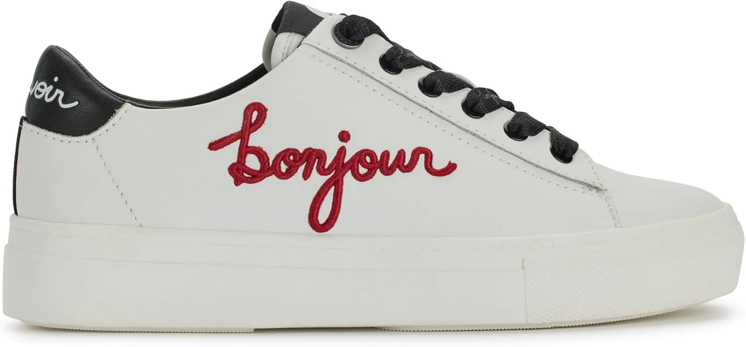 Karl Lagerfeld Paris Women's Cate Sayings Everyday Lace Up Sneaker