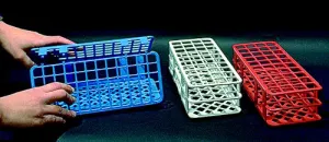 Kartell 225665-0000 White PP Wet/Dry Test Tube Rack for 20mm Test Tubes, 40 Place (Case of 5)