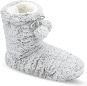 Keyela Womens Slipper Socks With Soles, Fluffy Cozy Soft Non-Skid Bottom Slippers Booties For Ladies, Fuzzy Winter House Slippers