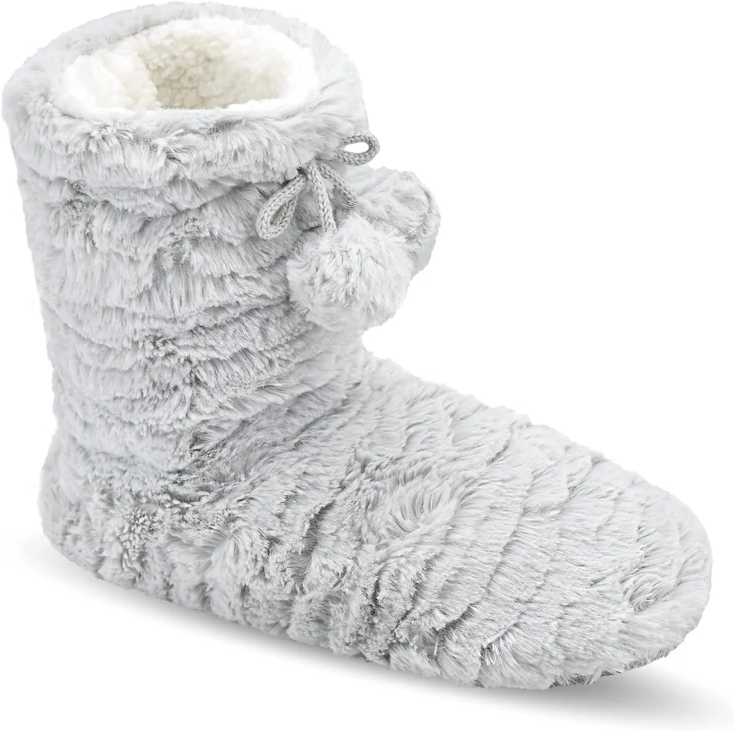 Keyela Womens Slipper Socks With Soles, Fluffy Cozy Soft Non-Skid Bottom Slippers Booties For Ladies, Fuzzy Winter House Slippers