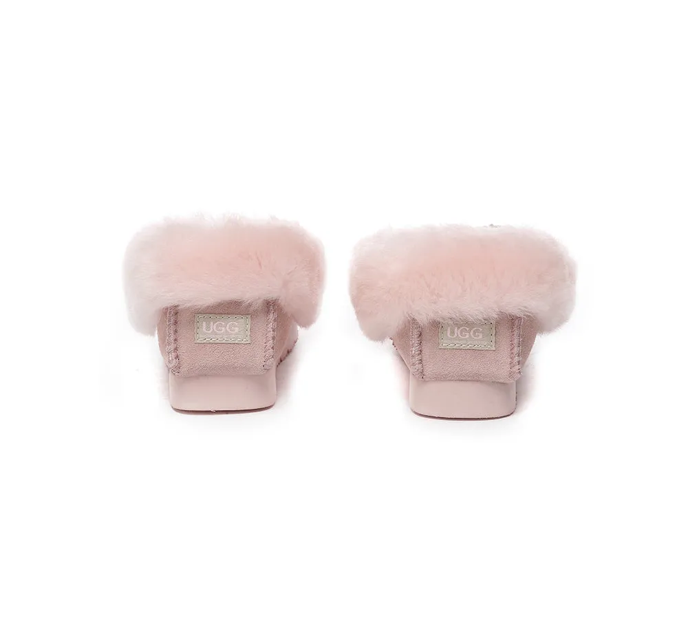Kids Ankle Sheepskin Slipper Popo Moccasin