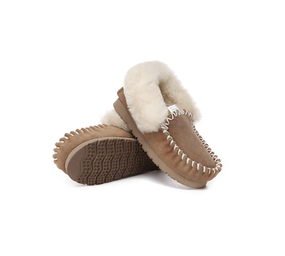 Kids Ankle Sheepskin Slipper Popo Moccasin