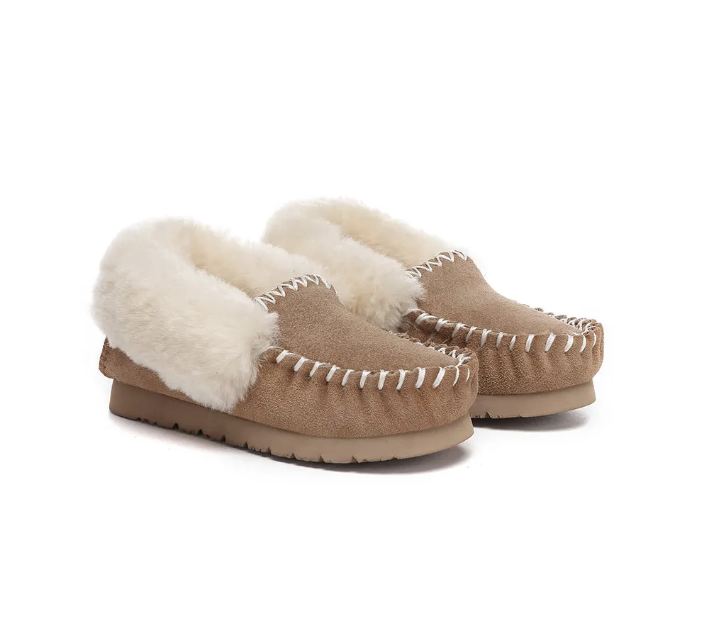 Kids Ankle Sheepskin Slipper Popo Moccasin