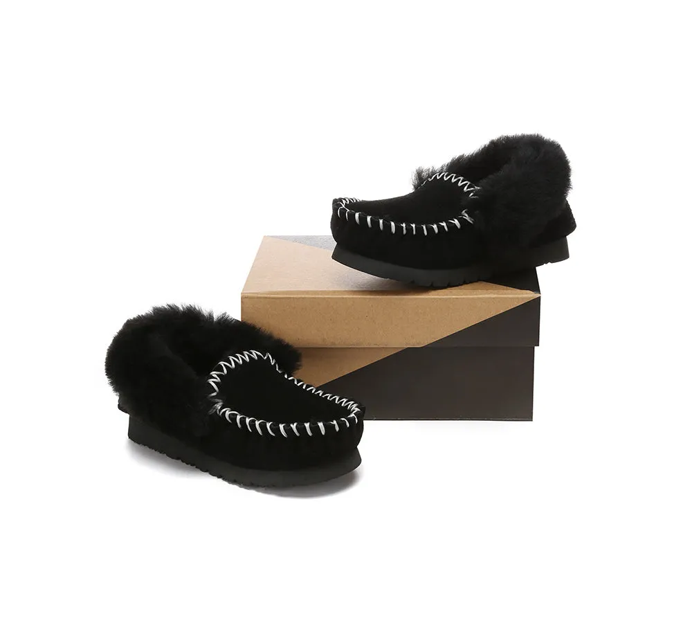 Kids Ankle Sheepskin Slipper Popo Moccasin
