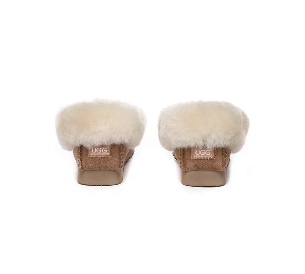 Kids Ankle Sheepskin Slipper Popo Moccasin