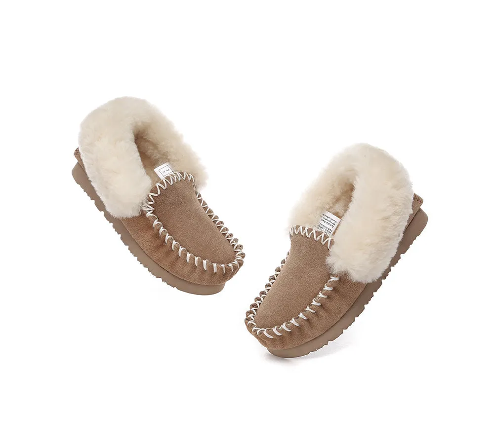 Kids Ankle Sheepskin Slipper Popo Moccasin