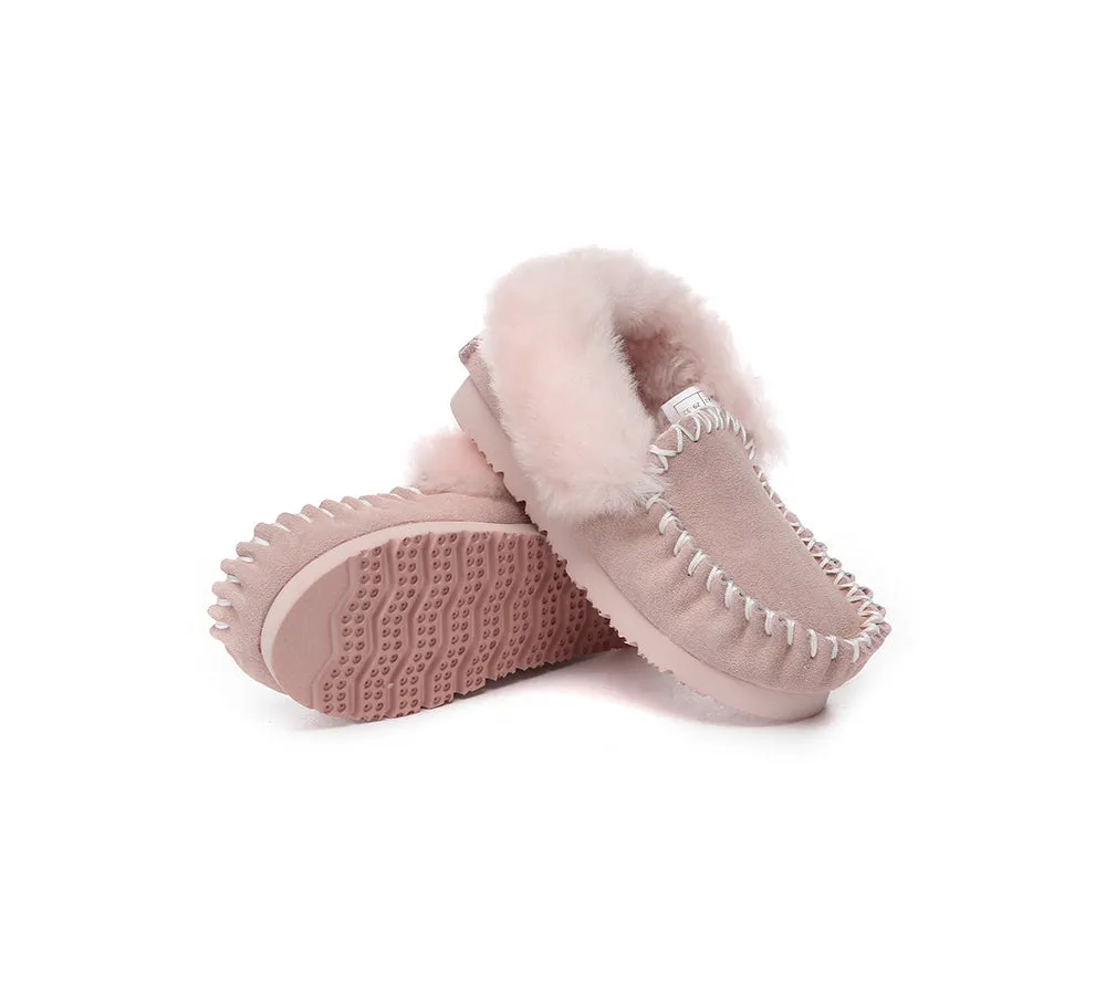 Kids Ankle Sheepskin Slipper Popo Moccasin