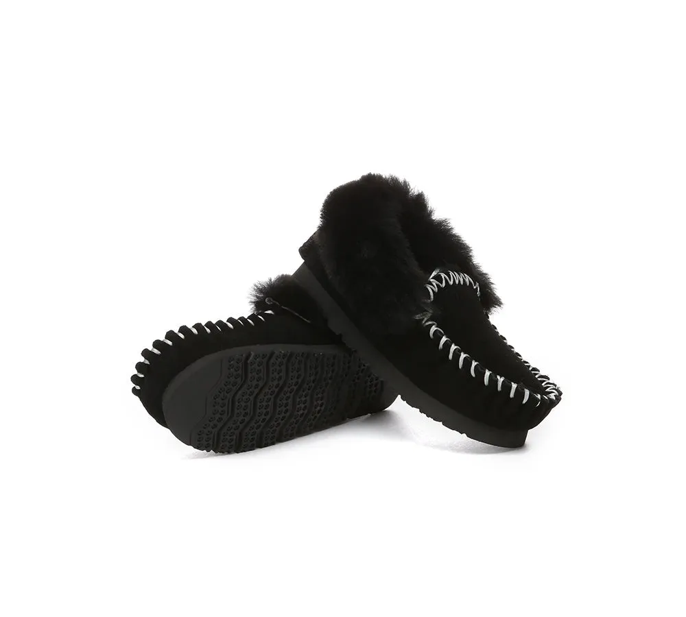 Kids Ankle Sheepskin Slipper Popo Moccasin