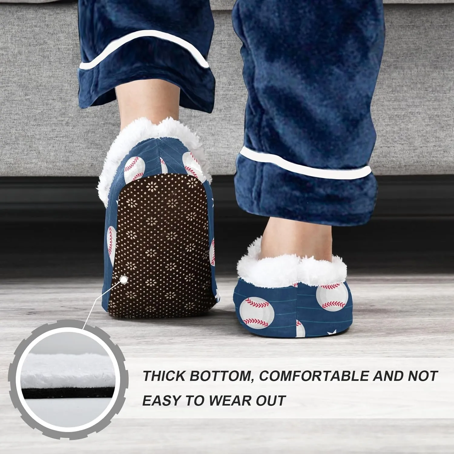 Kids Boys Girls Slippers Soft Memory Foam Indoor Toddler House Slipper Non Slip Spa Travel Household Shoes for Winter Home Bedroom Leopard Baseball