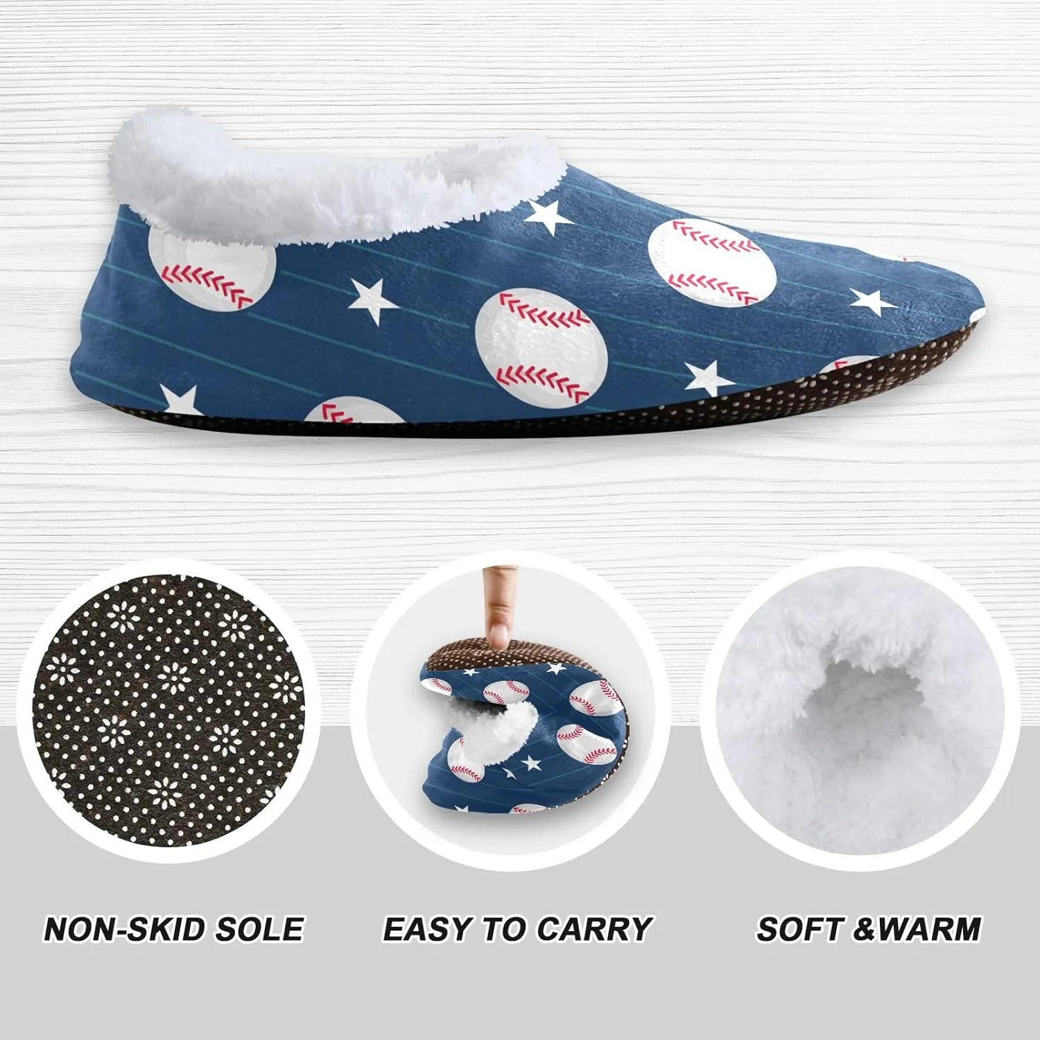 Kids Boys Girls Slippers Soft Memory Foam Indoor Toddler House Slipper Non Slip Spa Travel Household Shoes for Winter Home Bedroom Leopard Baseball