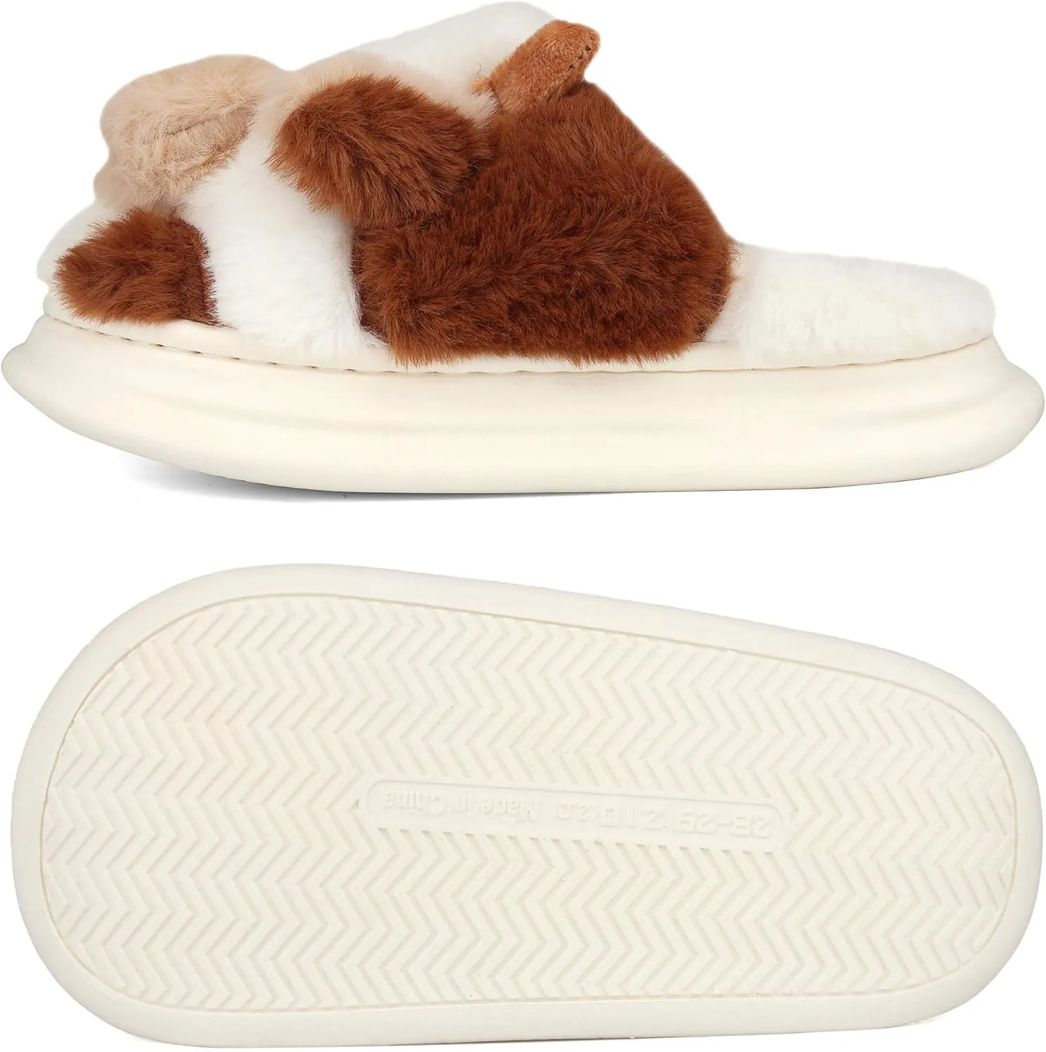Kids Cow Slippers - Toddler Slippers for Boys & Girls, Cute Animal Design, Indoor/Outdoor Plush, Warm & Fuzzy, Memory Foam Insole