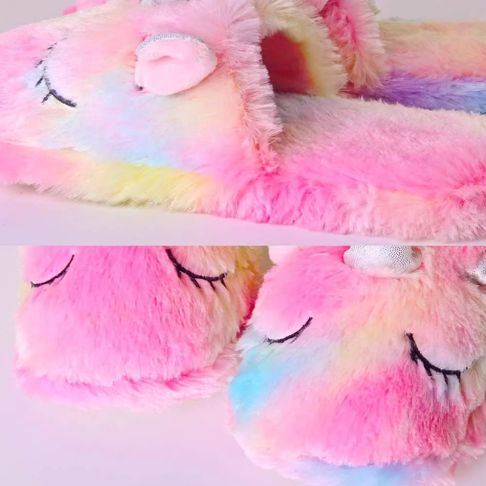 Kids Fuzzy Warm Soft Boot Slipper Non-Slip House Shoes Outdoor Indoor Winter Knitted Cozy Warm Girls Boys Slipper
