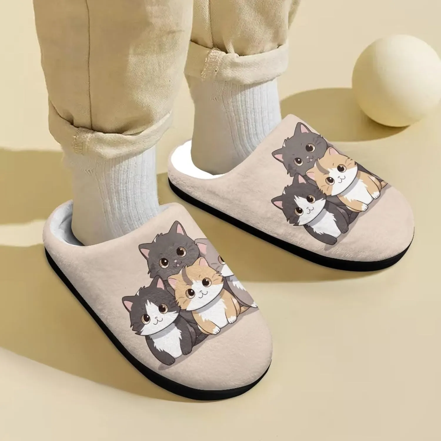 Kids House Slippers Size 9-14.5 Cute Slippers for Teen Girls Soft Plush Warm Bedroom Shoes