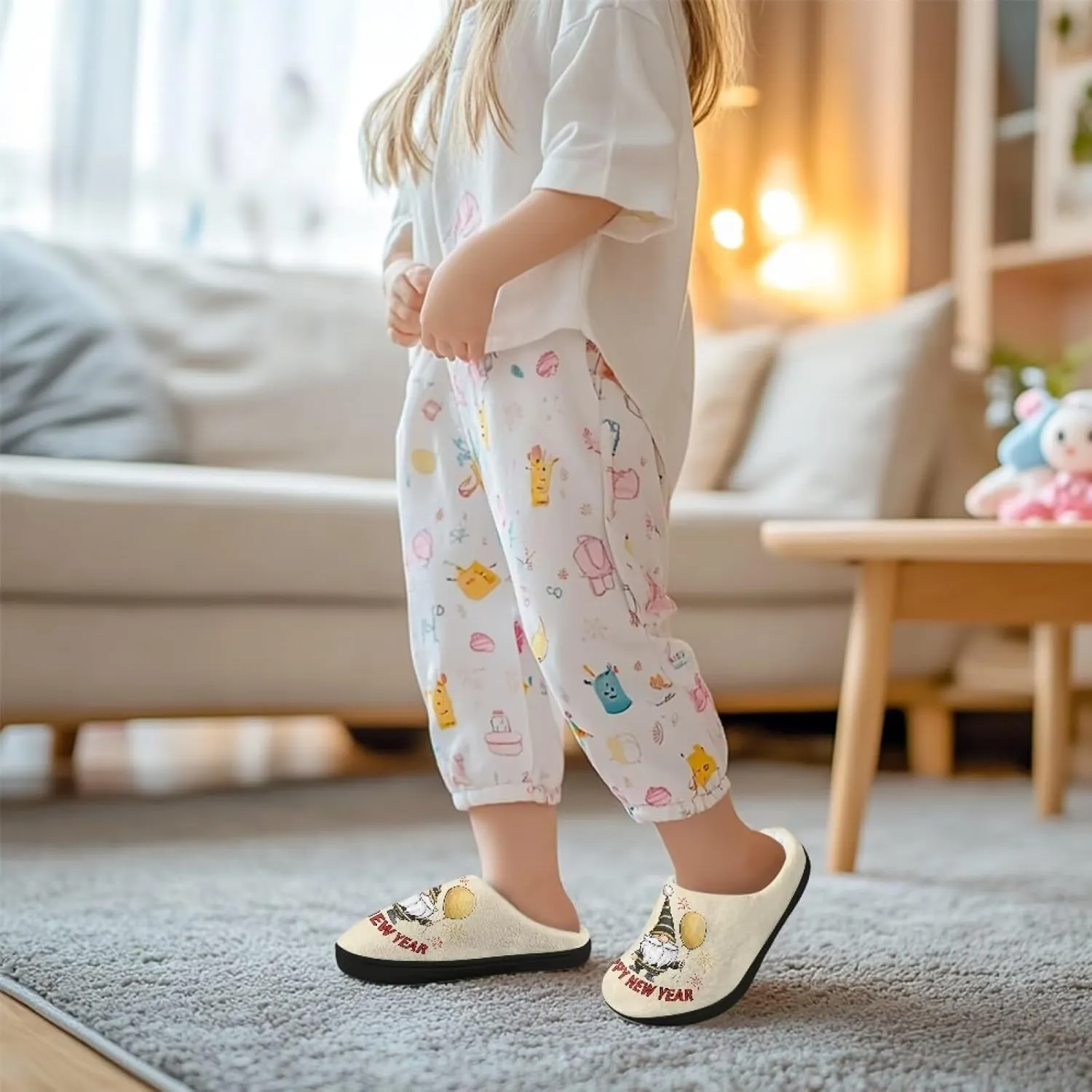 Kids Plush Slippers for Kids Anti-slip House Slippers Cozy Bedroom Slippers Winter House Shoes
