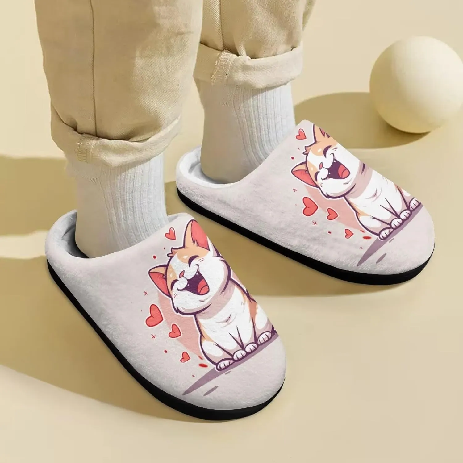 Kids Winter Slippers Bedroom Cute Casual Plush House Slippers Non Slip
