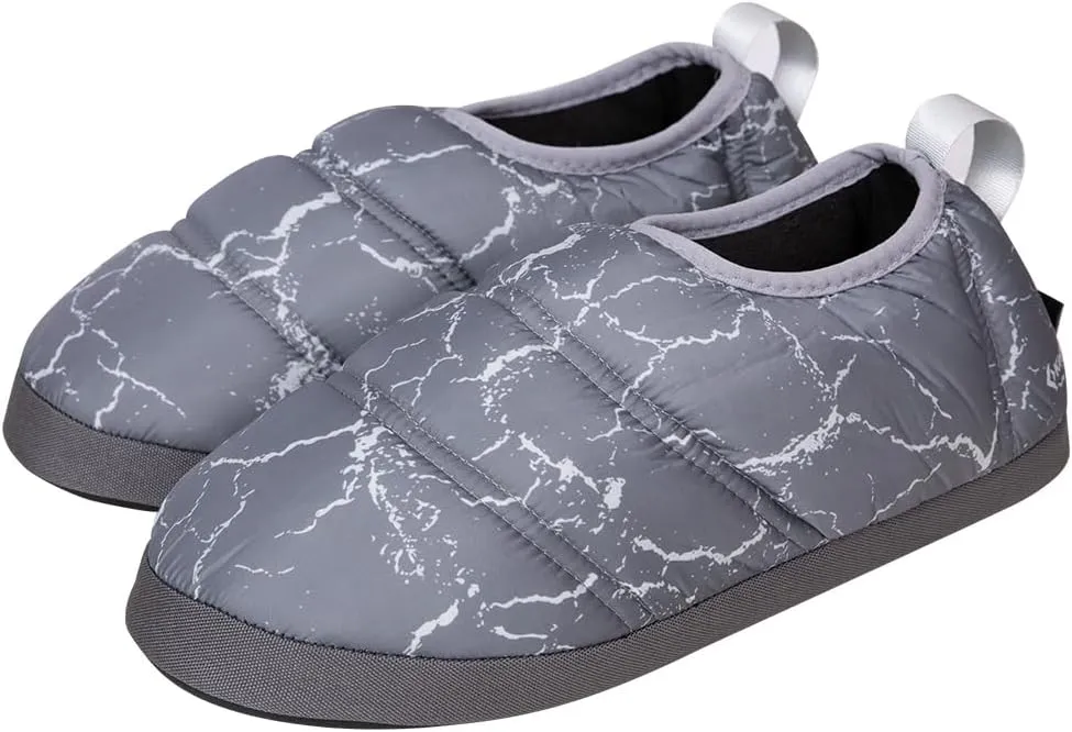 KingCamp Unisex Warm Camping Slippers Soft Winter Slippers with Non Slip Rubber Sole & Carry Bag