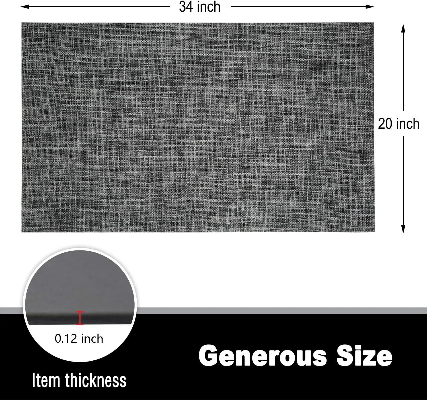 Kitchen Rugs Home Doormats 20X34X0.12 Inch Pet Mats Non Slip Waterproof Easy Cleaning Stain Resistant Rolled Packed
