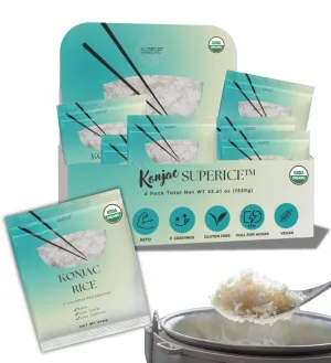 KLDSCP Shirataki Konjac Rice 6 large Pack Inside, Vegan, Gluten Free, Fat-Free, Keto Friendly, Low Carbs, Vegan, 8.8 oz (250g)*6 Pack