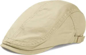 KUJUHA Flat Cap for Men Cotton Flat Irish Cabbie Ivy Gatsby Newsboy Driving Hat Hunting Cap