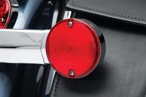 Kuryakyn 2940 Motorcycle Lighting Accessory: LuminEZ LED Rear Turn Signal Inserts for Harley Davidson Motorcycles, Red, 3-1/4" Flat, 1 Pair